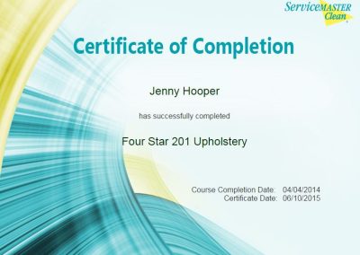 Four Star Upholstery Certification